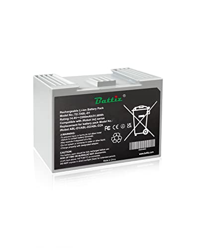 BATTIZ Batería de Iones de Litio para iRobot Roomba i7 i3 i4 e5 Serie Aspiradora,14.4V 2200mAh Modelo Original ABL-D1,ABL-D2 ABL-D2A(Gris)