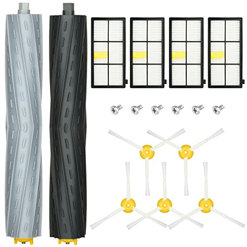 Kit de accesorios para iRobot Roomba 900 800 Series 960 980 805 860 870 871 880 890 Robot aspirador Accesorio Piezas de repuesto con 2 rodillos, 4 filtros Hepa, 5 cepillos laterales y 6 tornillos