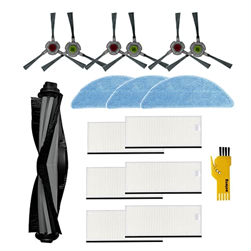 aotengou Kit de accesorios de repuesto para aspiradora robot Yeedi k650 16 paquetes 1 cepillo principal, 6 filtros, 6 cepillos laterales y 3 trapeadores