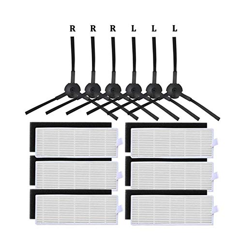 without brand LT-Home, 18PCS reemplazo Cepillo Lateral Filtro de HEPA for ILIFE A8 A40 A6 A4 A4S Robot de vacío Ceaner Accesorios de los recambios