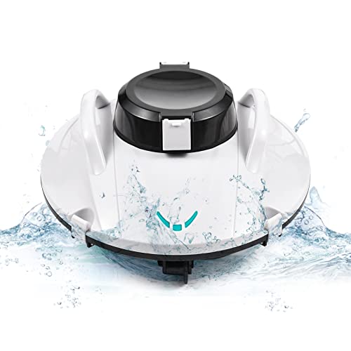 Irishom Robot limpiafondos Piscina,Aspirador Piscinas Automática sin Cable,90 Minutos Succión Potente hasta 80 m²,estacionamiento automático y Escalada 18°