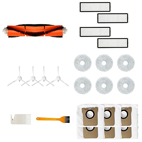 HUAYUWA Juego de accesorios para aspiradora (1 cepillo + 4 cepillos laterales + 4 filtros + 6 trapos + 6 bolsas de polvo) compatible con Dreame Bot L10s Ultra Robot aspirador piezas de repuesto