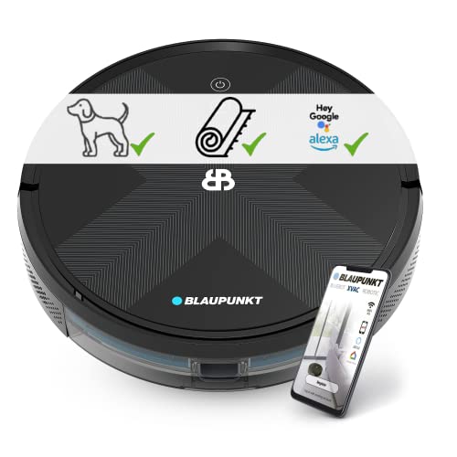 Blaupunkt Bluebot XVAC - Robot Aspirador, Navegación Inteligente y Control por App + por Voz, Suelos Duros y alfombras