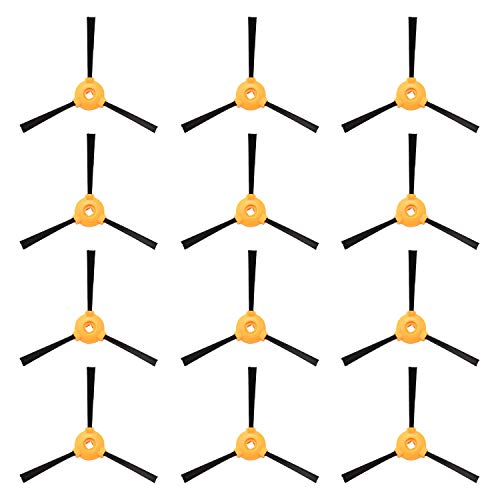 MIRTUX Kit de 12 cepillos Laterales Conga Excellence 990 y Slim 890. Pack de cepillos para aspiradora Robot cecotec Conga. Cepillo Lateral.