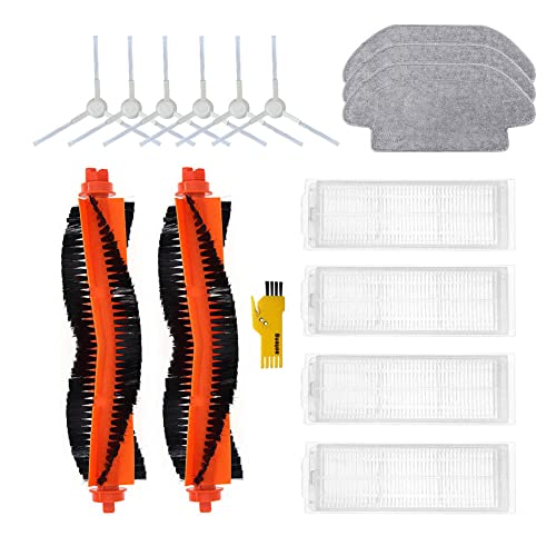 aotengou Kit de accesorios de repuesto para Xiaomi Robot Vacuum Mop 2S y Xiaomi Robot Vacuum Mop P Robot Aspirador 15 paquetes 2 cepillos principales y 4 filtros y 6 cepillos laterales y 3 trapeadores