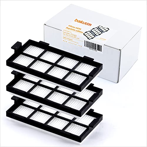 Pack 3 Filtros HEPA, depósito solidos, para Cecotec Conga 1690, 1890, 2290 Panoramic y 2690. Pack repuestos y accesorios para robot aspirador