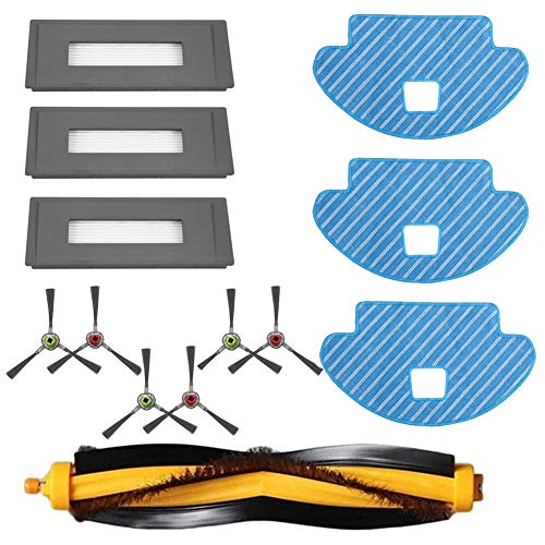 Fantisi - Juego de accesorios para aspiradora robot Ecovacs Deebot Ozmo 930, 1 cepillo principal, 3 tapetes de tela, 3 filtros, 6 cepillos laterales