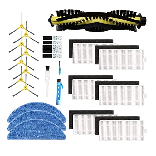 DULEXO Kit de Accesorios Compatible con IKOHS Netbot S15, Robot Aspirador, Filtro HEPA, Cepillo Principal, Piezas de Repuesto, cepillos Laterales, paño de mopa (Color : Set 2)