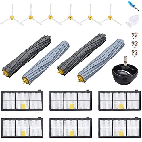 JoyBros Kit Accesorios Recambios Repuesto para iRobot Roomba 800 900 Serie 981 980 971 976 966 960 866 870 895 891 Rodillos Cepillos Lateral Filtros Rueda