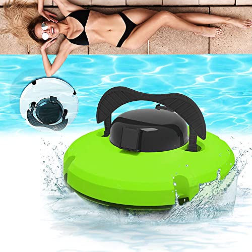 KRUZZO Aspirador automático para Piscinas, Limpiador robótico inalámbrico para Piscinas, hasta 100 pies Cuadrados (Dura 120 Minutos), Motores de Doble accionamiento Aspirador para Piscinas Green