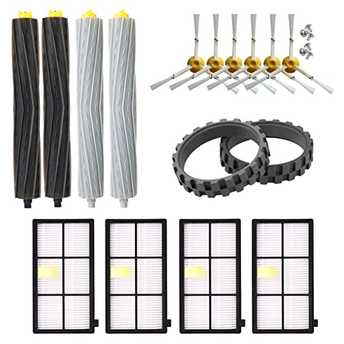 MIRTUX Pack de repuestos Compatible con Roomba Serie 800 y 900. Kit con neumáticos, cepillos, extractores y Accesorios Recambio aspiradora 810, 816, 865, 866, 870, 876, 880, 890, 895, 896, 960, etc