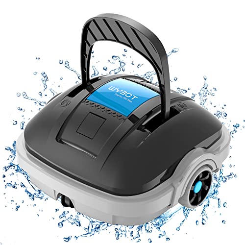 WYBOT Robot Limpiados Piscina, Aspirador de Piscina Funciona 100 Minutos, Estacionamiento Automático, Fuerte Potencia de Succión, Limpiafondos Piscina Inalámbrico hasta 80 m²