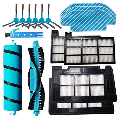 BSDY YQWRFEWYT Kit Accesorios de Recambio para Cecotec Conga Excellence 4090 4490 4690 Robot Aspiradora, 2 Cepillo Principal+4 Filtros + 6 Cepillos Laterales + 3 Mopas