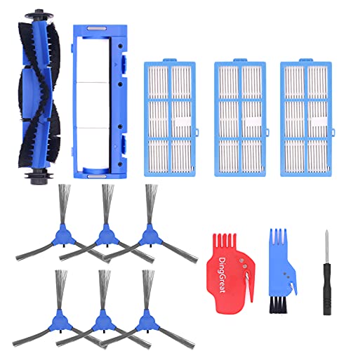 DingGreat Kit Cepillos Repuestos para Bagotte BG600 Robot Aspirador - 1 Cepillo Principal, 1 Protector de cepillo de rodillo, 6 Cepillos Laterales, 3 Filtros, 2 Cepillo de limpieza, 1 Destornillador