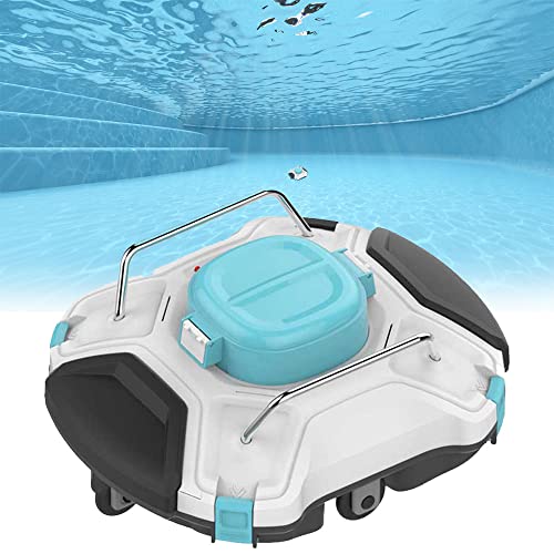 KRUZOO Limpiador de Piscina robótico inalámbrico, Limpiador de Piscina robótico automático con 90 Minutos de Tiempo de Funcionamiento, batería Recargable, Cartuchos de Filtro fáciles de Limpiar White