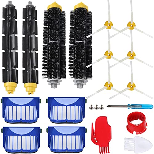 QAQGEAR Accesorios para iRobot Roomba 600, 610, 620, 630, 645, 650, 655, 660, 671, 675, 677, 680, 595, Aspirador robótico (cepillos Principales, cepillos Laterales, filtros)