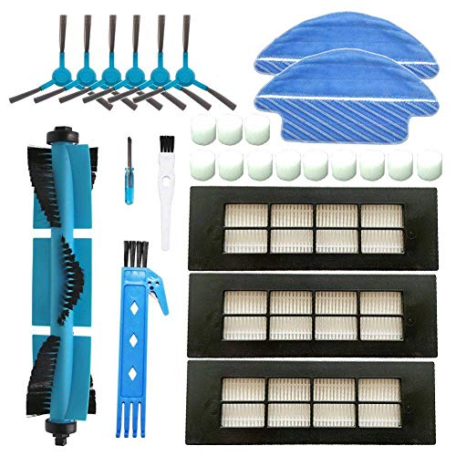 BSDY YQWRFEWYT Kit Accesorios de Recambio para Cecotec Conga Excellence 3090 Robot Aspiradora, Material Premium, Pack Familiar de 1 Cepillo Principal+3 Filtros + 6 Cepillos Laterales + 2 Mopas