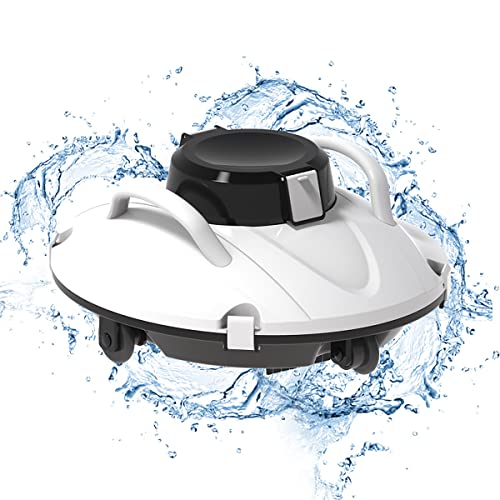 KIPEKE Limpiador de Piscina automático inalámbrico, Aspirador eléctrico para Piscina sobre el Suelo y Piscina enterrada, succión Fuerte, para Piscina Plana sobre el Suelo de hasta 550 pies Cuadrados