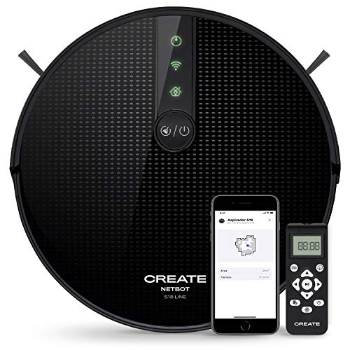 CREATE / NETBOT S18 / Robot Aspirador 4 en 1, con Mapeo y App/Potencia de Succión 1800 Pa, Navegación Inteligente, Sensores Anticolisión y Anticaídas, Compatible Alexa, Google Home, WiFi…