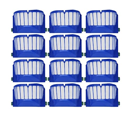 Piezas de aspiradora Ajuste for Irobot Roomba 600 Series 615 664 671 690 691 694 650 660 685 Piezas de repuesto de repuesto de aspiradora robótica Conjunto de filtros HEPA Cocina ( Color : 12 Pcs )