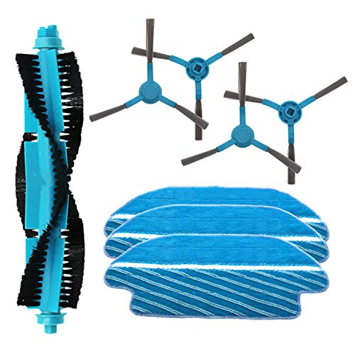 Zealing para Conga 3490 Elite robótica aspiradora Accesorios de Repuesto: 4 cepillos Laterales,1 Cepillo Central,3 Paño de Repuesto Mojado