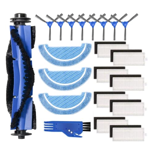 LAOYE 21PCS Kit de Recambios para Cecotec Conga 1090 Robot Aspirador Repuestos de 8 Filtros HEPA 8 Cepillos Laterales 1 Cepillo Principal 3 Mopas de Fregona y Más Accesorios Cecotec Conga Serie 1090