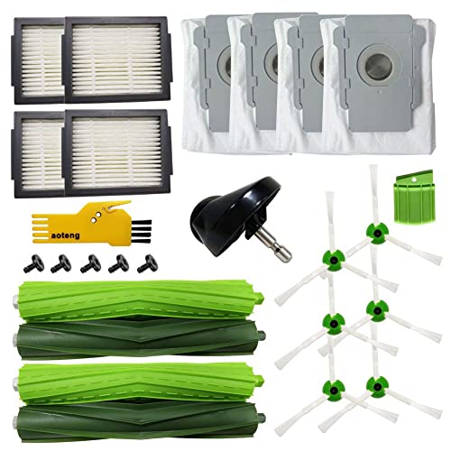 aotengou Kit de accesorios de repuesto para iRobot Roomba i3 i3+ e5 i7+ e6 i7 j7+ J7 E7 Robot aspirador 25 paquetes 2 juegos de cepillos de rodillo, 4 filtros, 6 cepillos laterales, 4 bolsas de vacío