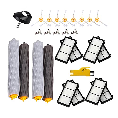 Laimaiou Kit de Accesorios para iRobot Roomba 981 971 960 966 980 896 890 880 871 870 860 805 Piezas de Repuesto para Robot Aspirador 26 Paquetes de extractores, filtros, cepillos Laterales