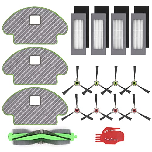 DingGreat Kit de Accesorios para iRobot Roomba Combo113 R113840 Aspirador Robot -1 Cepillo Principal, 8 Cepillo Lateral, 4 Filtro HEPA, 3 Trapos de fregona, 1 Cepillo de Limpieza