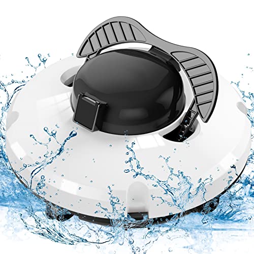 HTONVK Limpiador robótico inalámbrico para Piscinas, aspiradora automática para Piscinas con Potente succión, Dura 90 Minutos, estacionamiento automático, Ideal para Piscinas Planas sobre