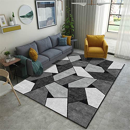 SONGHJ Alfombra Gruesa De Poliéster Alfombrilla Antideslizante Absorbente De Agua Rectangular Simple Impresa Alfombra De Decoración del Hogar D 160X230cm