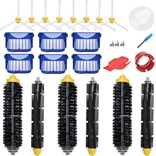 Loveco Kit de Accesorios Compatible con iRobot Roomba 692 675 671 676 Robot Aspirador(6 Filtros,8 Cepillos Lateral,3 Cepillo de Cerda and Cepillo de Cepillo Flexible,2 Accesorios de Limpieza)