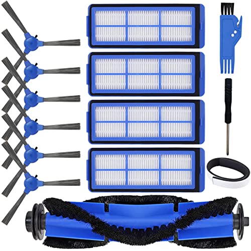 QAQGEAR Kit de Repuesto para Eufy Robovac 11S MAX, Robovac 15C MAX, Robovac 30C MAX, G30, G30 Edge, G10 Aspiradora robótica híbrida, Accesorios 4 filtros, 6 cepillos Laterales, 1 Cepillo Principal