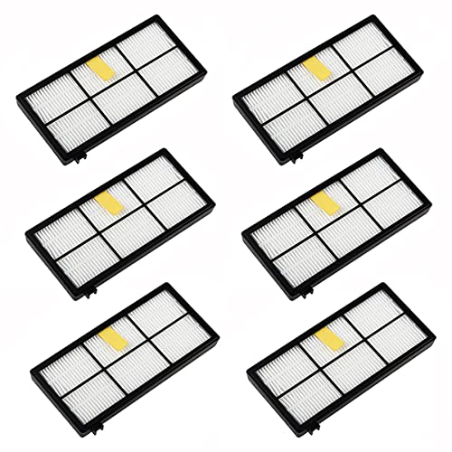 6 Piezas Filtros de Repuesto para el Aspirador Roomba 800 900 Series 850 860 861 866 870 880 890 900 960 980 981 985