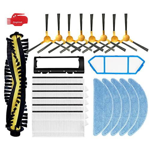 DingGreat Accesorios para Neatsvor X500 Robot Aspirador - 1 Cepillo Principal, 6 Filtros Hepa, 8 Cepillo Lateral, 5 Trapos de fregona, 1 Tapa del Cepillo Principal, 1 Filtro primario