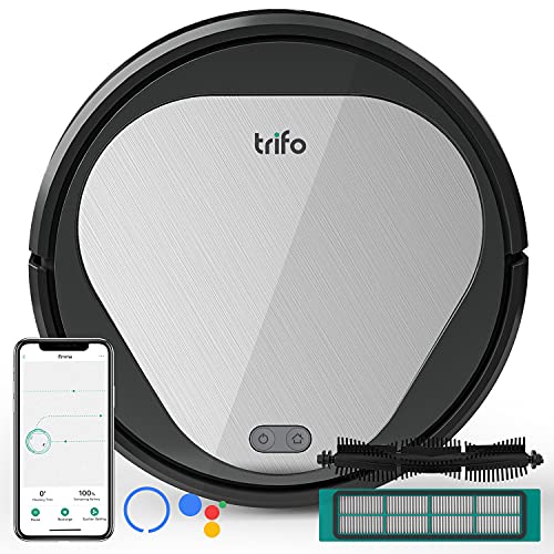 TRIFO Robot Aspirador, Aspirador Robot Potente, Poder de Sanción 3000 Pa, Ilimpiar el Pelo del Animal, 600 ML de Cubo de Polvo, Autocarga, Conectividad Wi-Fi, Controlado a través de Alexa/App