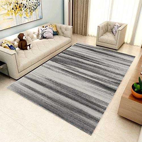 DLSM Rayas Grises Lisas Simples Resistentes a la Suciedad Gruesas alfombras Decorativas cómodas y duraderas-160x230cm