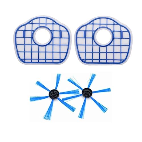 LILYY Accessories Pantalla de 2 filtros de aspiradora + 2 cepillos Redondos for Philips Robot FC8700 FC8710 FC8603 Easy to Install