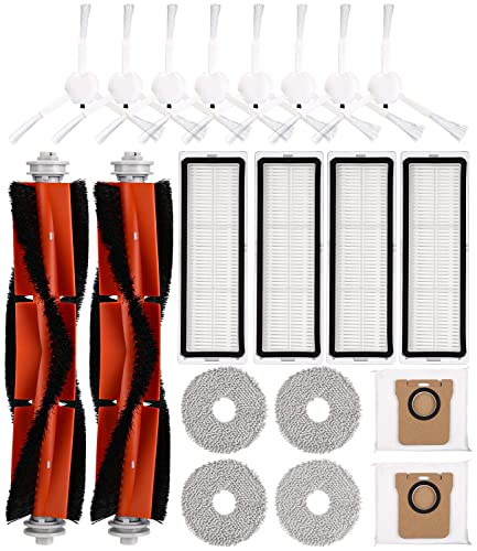 Accesorios para Dreame L10s Ultra/Xiaomi X10/S10/S10pro Robot Aspirador, 2 Cepillos Principales, 8 cepillos laterales, 4 filtros HEPA, 4 Paños Mopa, 2 Bolsas de Polvo