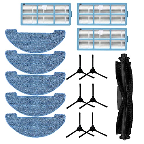 NC Yooria - Cepillo principal + cepillos laterales + filtro Hepa + trapos de limpieza para mopa Muzili G9070 aspirador robot accesorio 15 piezas/paquete