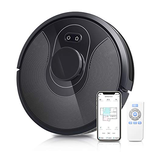 OZEANOS Robot Aspirador, 2500 Pa, mapeo Inteligente láser, Control con Alexa&Google Home, App&WiFi, 3 Modos de Limpieza, Aspira, Barre, Friega y Pasa la Mopa