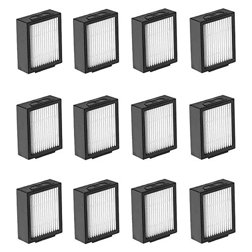 Piezas de repuesto para aspiradoras IRobot 12 paquetes de filtros de repuesto aptos para Roomba I7 I7+E5 E6 Aspiradora, I E Series Reabastecimiento Accesorios para aspiradoras (Color: negro y blanco)