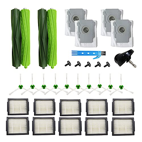 DAHONG Repuestos para iRobot Roomba i7 i7 + i7 Plus E5 E6 E7 Robot Aspiradora Accesorios Cepillos de goma Filtros Hepa Bolsas de basura Cepillos laterales