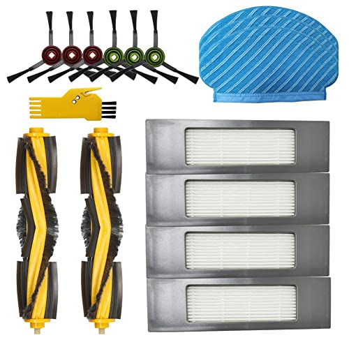 aotengou Kit de accesorios de repuesto para ECOVACS DEEBOT OZMO 920 950 N8 y Yeedi 2 Robot aspirador híbrido 15 paquetes 2 cepillos principales, 4 filtros, 6 cepillos laterales y 3 trapeadores