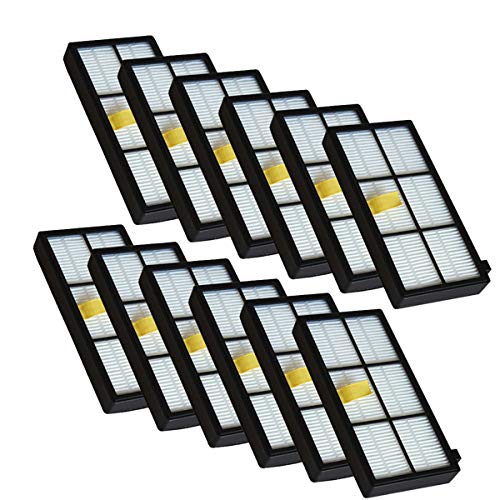 YanBan 12pcs Heap Filtro Kit para iRobot Roomba 800 900 Series 870 880 980 Aspiradora Accesorios Reemplazo