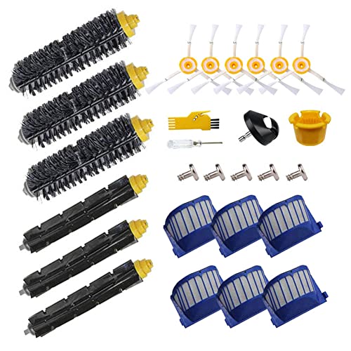 Kit de accesorios MIKONG para iRobot Roomba 605 692 671 620 676 606 631 Piezas de repuesto para robot aspirador 19 paquetes de cepillo de rodillo, filtro, cepillo lateral y rueda delantera