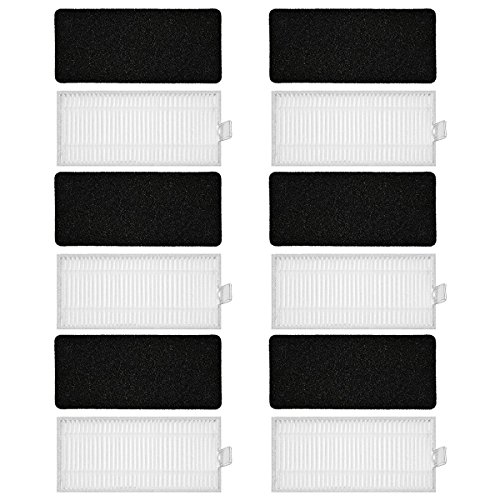 TeKeHom 6 pares de filtro HEPA para Cecotec Conga Excellence 990 Robot Aspirador, accesorio de repuesto para Conga Excellence 990