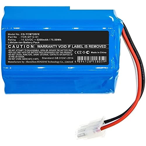 Batería de Robot Aspirador 5200mAh/6800mAh YCR-MT12-S1 Compatible con ICLEBO Omega O5, YCR-M07-20W, Compatible con Miele Scout RX2 120,Scout RX3 120 (Color : 5200mAh)