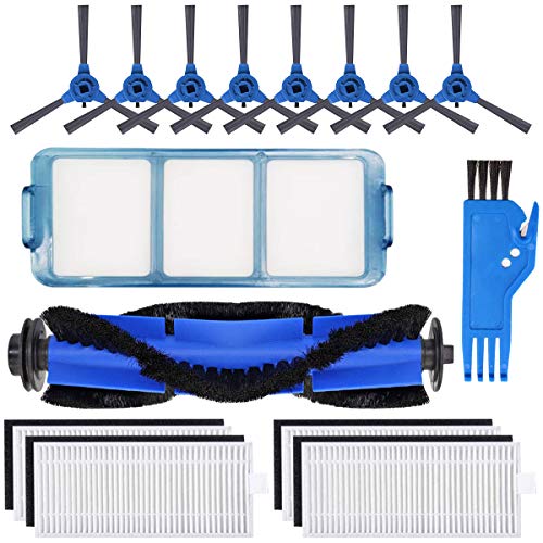 BluePower Accesorios para Eufy RoboVac 11S RoboVac 30 RoboVac 30C RoboVac 15C Robot Aspirador Repuestos 1 Cepillo Principal, 8 Cepillo Lateral,1 Filtro primario, 4 Filtro