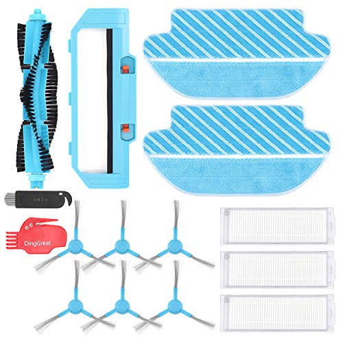 DingGreat Accesorio para Cecotec Conga 3490 3290 Robot Aspiradora, 1 Cepillo Principal, 6 Cepillos Laterales, 3 Filtros, 2 Paños de fregona, 1 Protector de cepillo rodante, 2 Herramientas de limpieza